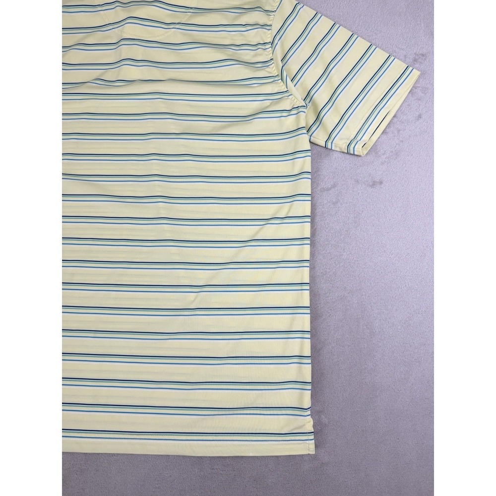 Pebble Beach Dry Luxe Performance Polo Shirt Men's Large Striped Golf Yellow - Picture 13 of 16